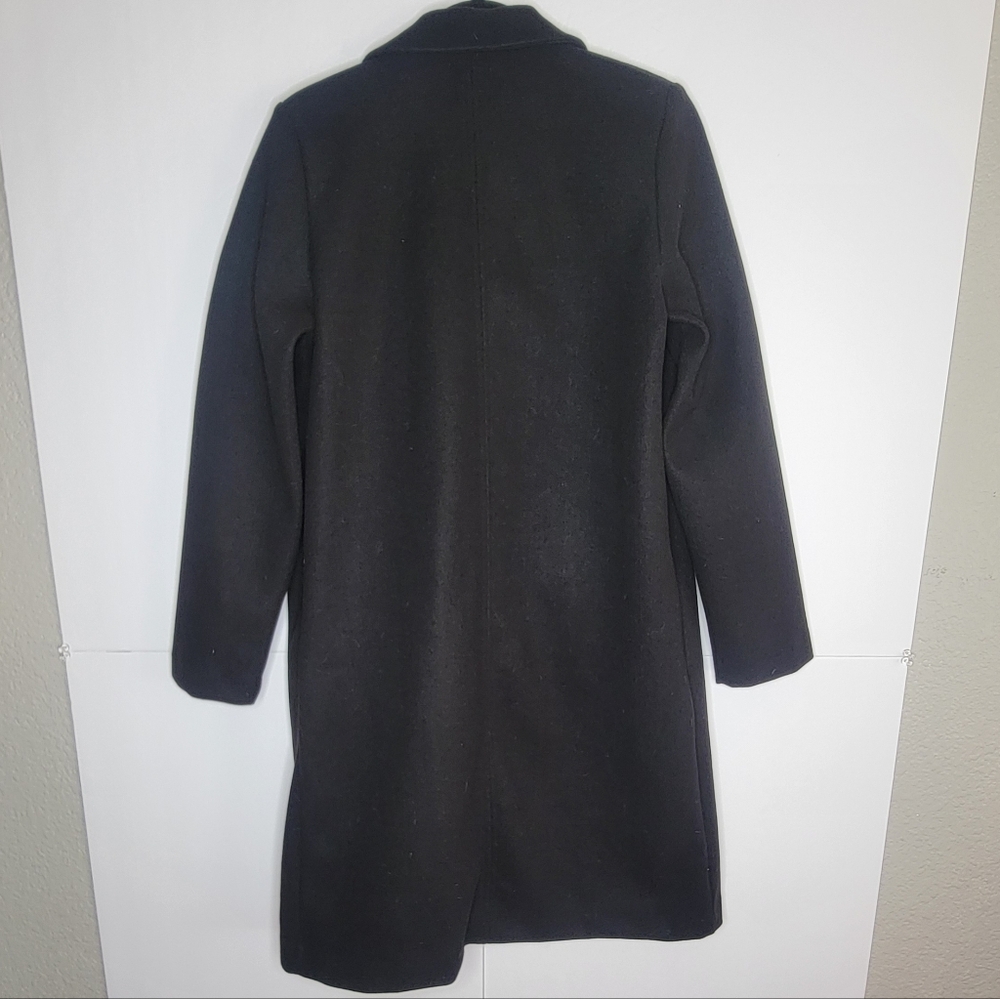 ZARA Black Long Open Front Coat Minimalist Tailored Jacket Size M - Picture 5 of 9